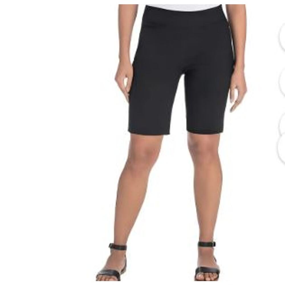 Hilary Radley Women's 2X Black Stretch Rayon‎ Nylon Spandex Shorts Bermuda